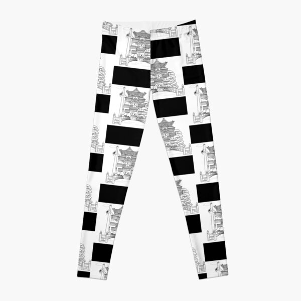 Spirited Away Bathhouse but a simple line drawing Poster Leggings RB2907 product Offical spirited away Merch